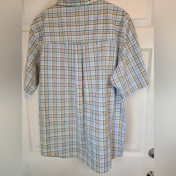 (991) Chaps Men's Classic Short Sleeve Button Down Shirt, Size: Large Checkered - Picture 14 of 14